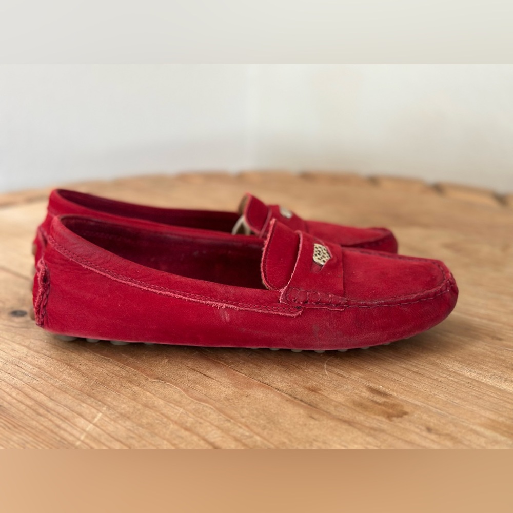 Coach soft suede driving moccasins.Red size 9 womens